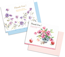 水彩フラワー多目的カード