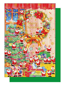クリスマスカード　ミニサンタグリーティングカード